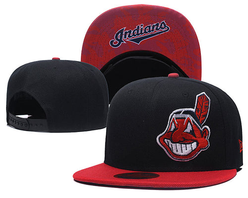 Cleveland Indians MLB Snapbacks Baseball Hat Red Black - thehatslover