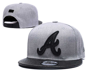 Atlanta Braves MLB Snapbacks Baseball Hat Silver Black