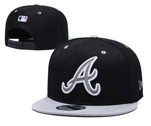 Atlanta Braves MLB Snapbacks Baseball Hat White Black