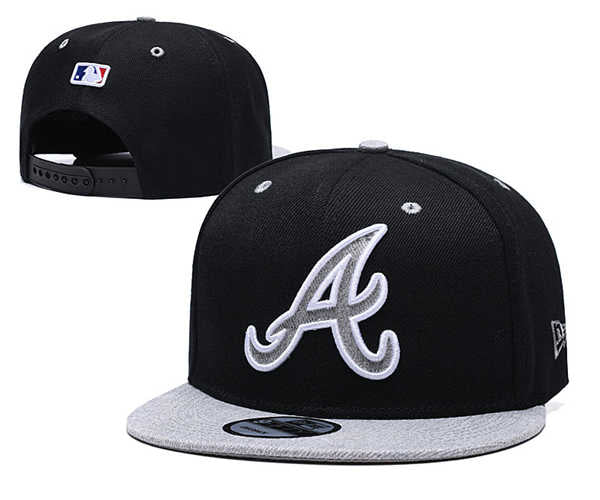 Atlanta Braves MLB Snapbacks Baseball Hat White Black