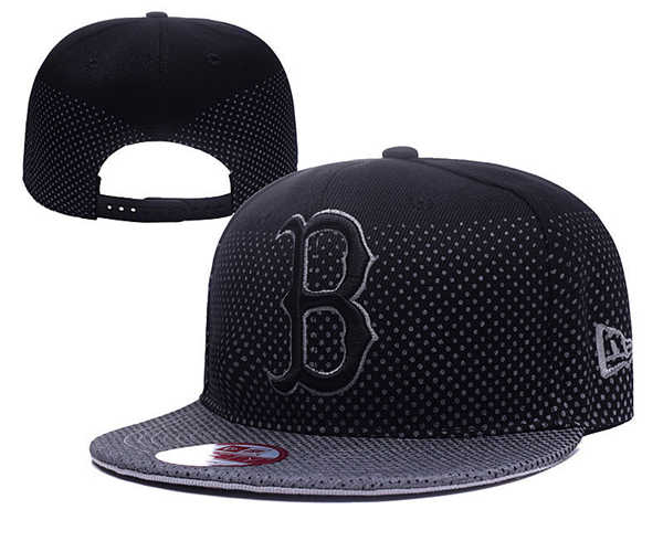 Boston Red Sox MLB Snapbacks Baseball Hat Black Dot Silver