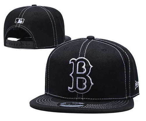 Boston Red Sox MLB Snapbacks Baseball Hat Black White Lining