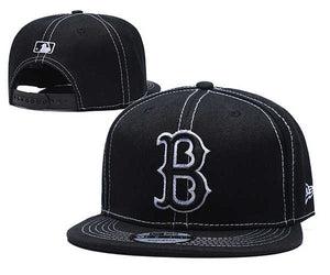 Boston Red Sox MLB Snapbacks Baseball Hat Black White Lining