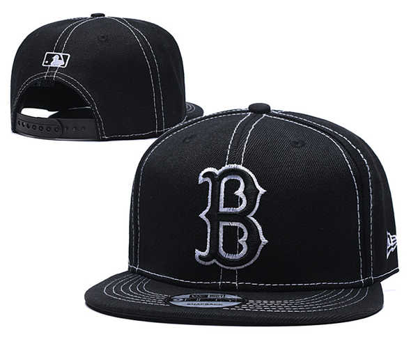 Boston Red Sox MLB Snapbacks Baseball Hat Black White Lining