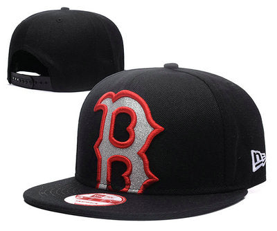 Boston Red Sox MLB Snapbacks Baseball Hat Black White Red Lining