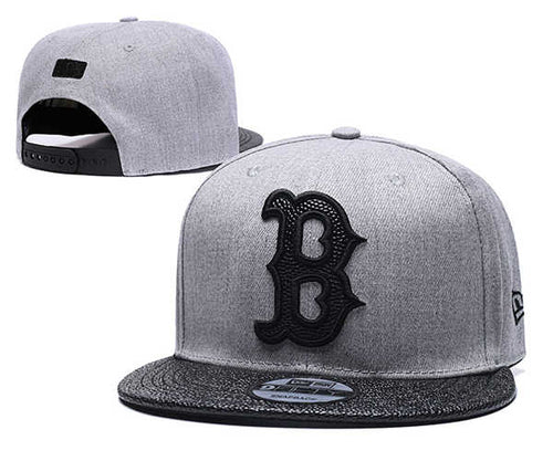 Boston Red Sox MLB Snapbacks Baseball Hat Grey Black