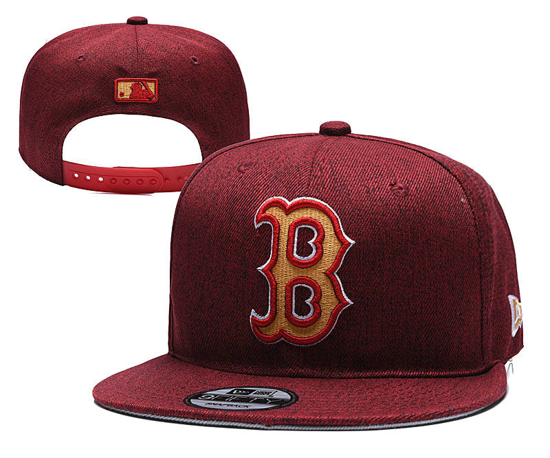 Boston Red Sox MLB Snapbacks Baseball Hat Maroon Orange