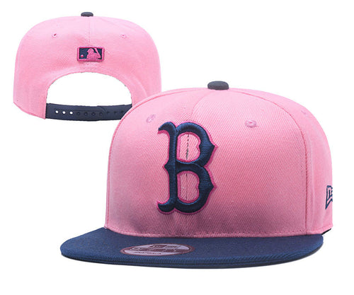 Boston Red Sox MLB Snapbacks Baseball Hat Pink Dark Blue
