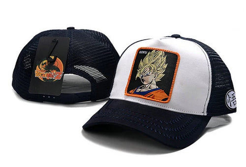 Dragon Ballz Goku Snapbacks Hat White Black - thehatslover