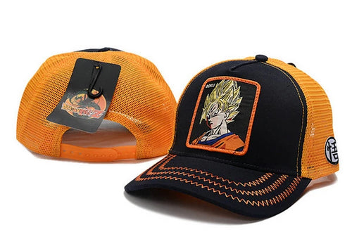 Dragon Ballz Goku Snapbacks Hat Yellow Black - thehatslover
