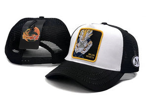 Dragon Ballz Majin Vegenta Snapbacks Hat Black White - thehatslover