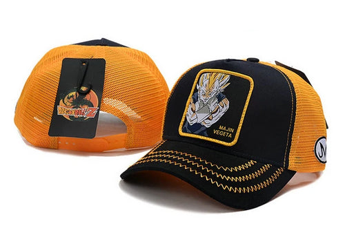 Dragon Ballz Majin Vegeta Snapbacks Hat Black Yellow - thehatslover