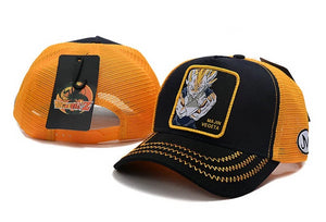 Dragon Ballz Majin Vegeta Snapbacks Hat Black Yellow - thehatslover