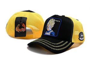 Dragon Ballz Vegeta Snapbacks Hat Black Yellow - thehatslover
