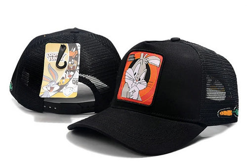Looney Tunes Bugs Bunny Snapbacks Hat Black Orange - thehatslover