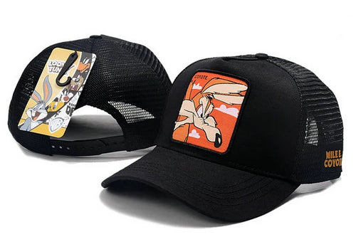 Looney Tunes Coyote Snapbacks Hat Black - thehatslover