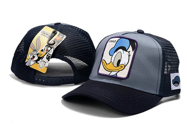 Looney Tunes Donald Snapbacks Hat Black Grey - thehatslover