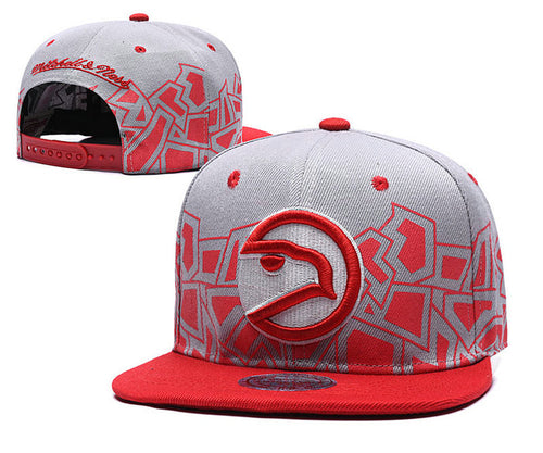 NBA Atlanta Hawks Snapbacks Hat Red Silver - thehatslover