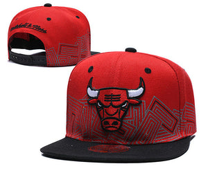 NBA Chicago Bulls Snapbacks Hat Black Red Silver - thehatslover
