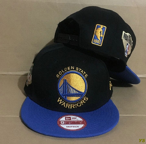 NBA Golden State Warriors Snapbacks Hat Black Blue Yellow - thehatslover