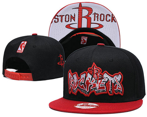 NBA Houston Rockets Snapbacks Hat Red Black - thehatslover