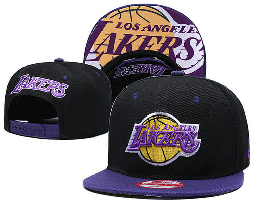NBA Los Angeles Lakers Snapbacks Hat Purple Black - thehatslover