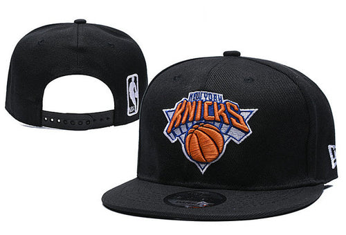 NBA New York Knicks Snapbacks Hat Black Orange - thehatslover