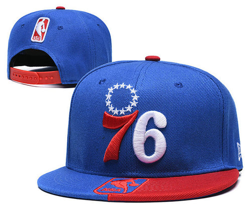 NBA Philadelphia 76ers Snapbacks Hat Blue Red - thehatslover